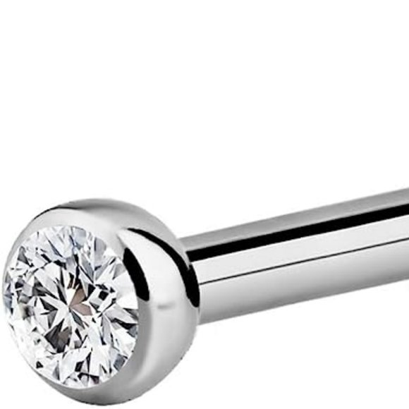 CZ 6mm 16g 316L Surgical Steel Labret Stud for Ear Helix Tragus Lip Piercing - Picture 3 of 10